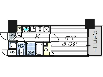 エスライズ・梅田東(1K/2階)の間取り写真