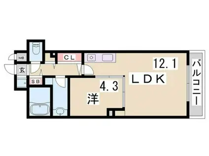マグノリアトアロード(1LDK/7階)の間取り写真