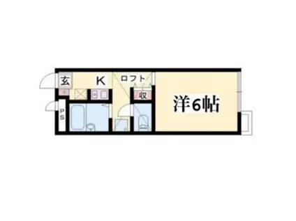 ＪＲ加古川線 滝野駅 徒歩42分 2階建 築26年(1K/1階)の間取り写真