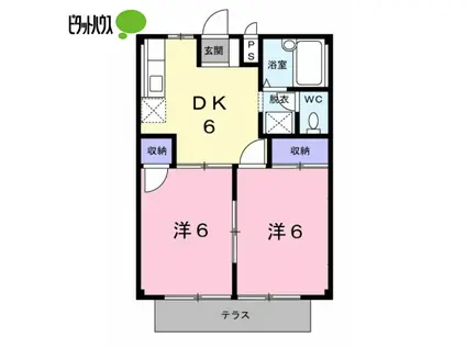 シティハイツ山本(2DK/1階)の間取り写真