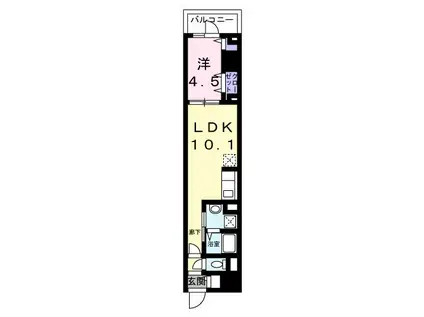 スアヴィス三笠公園ウエスト(1LDK/7階)の間取り写真