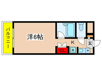 新百合ヒルズ(1K/3階)の間取り写真