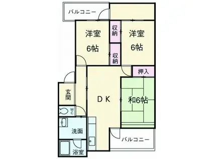 フリートリッヒみずほ(3LDK/2階)の間取り写真