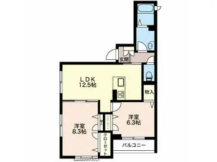 シャーメゾン小針 202(2LDK/2階)の間取り写真