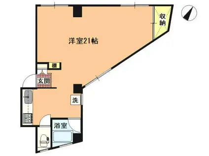 いでゆビル(ワンルーム/2階)の間取り写真