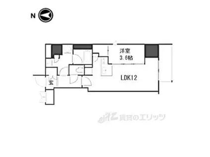 ラ・アトレレジデンス京都(1LDK/4階)の間取り写真