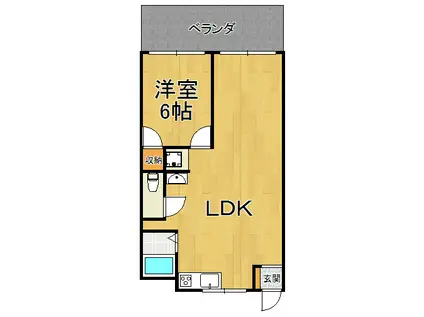 パレ武庫之荘(1LDK/2階)の間取り写真