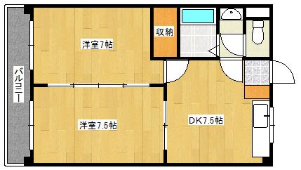 リマーカーブル己斐(2DK/1階)の間取り写真