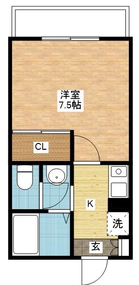 フェアリーハイツ ワルツの森(1K/2階)の間取り写真