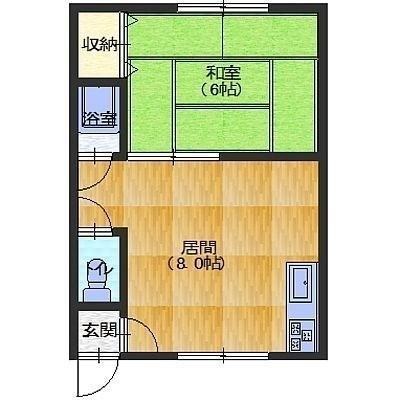 コーポ浩洋(1DK/2階)の間取り写真