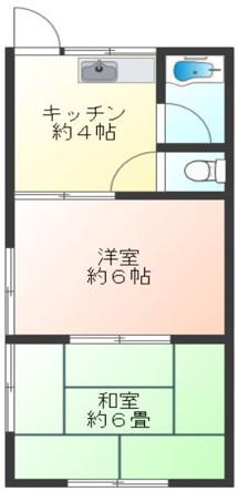 内外学生宿泊文化会館(2K/2階)の間取り写真