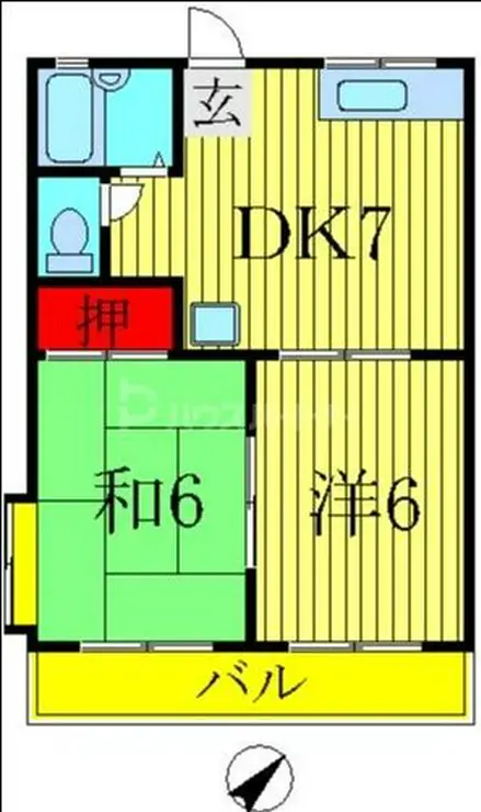 東宮前ハイツ 2階階 間取り