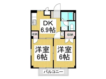 ハイム・ロジュマンA/B(2DK/1階)の間取り写真