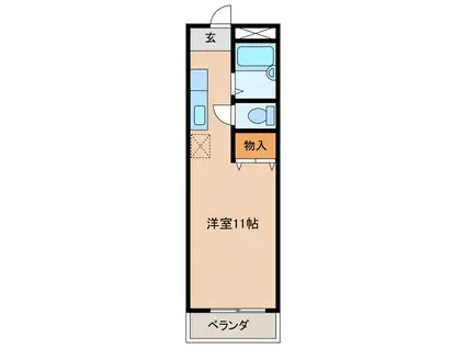 エステート旦島(ワンルーム/4階)の間取り写真