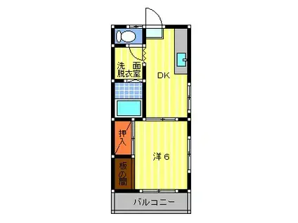シャトーイースト(1DK/3階)の間取り写真