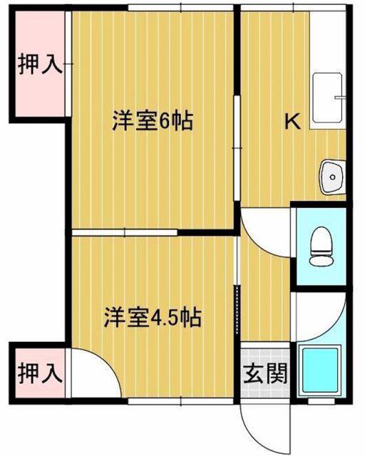 大崎マンション(2K/2階)の間取り写真