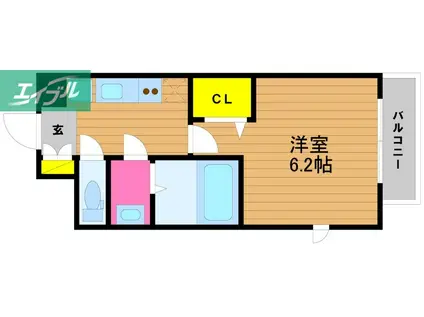 プレサンス岡山駅前(1K/8階)の間取り写真