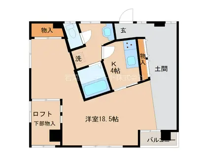 レジデンシャルパーク久留米駅前(1K/2階)の間取り写真