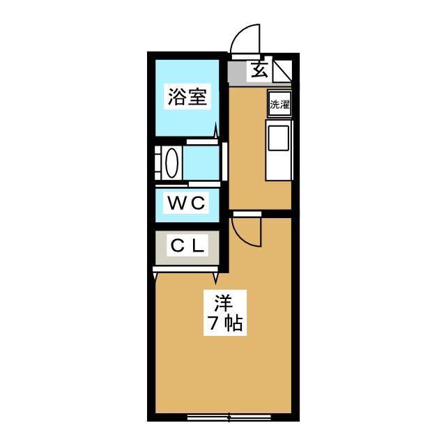 VILLA中国分(1K/1階)の間取り写真