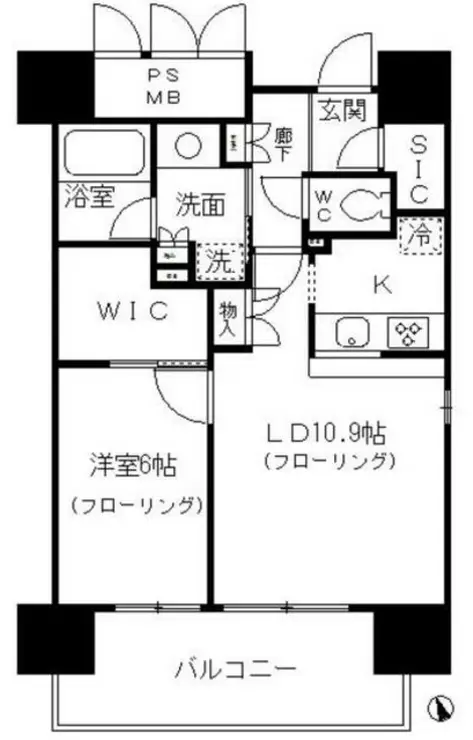 フォンテーヌ芝浦 5階階 間取り
