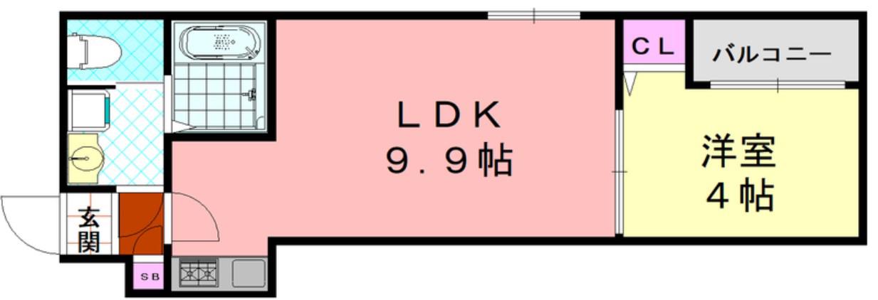 H-MAISON高井田(1LDK/2階)の間取り写真
