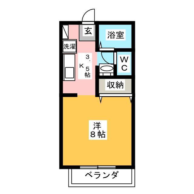 フォレスト桑野B(ワンルーム/1階)の間取り写真