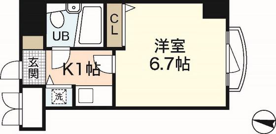ダイアパレス横川公園(1K/7階)の間取り写真