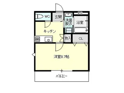 エルドラド(1K/1階)の間取り写真