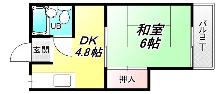 レジェンド小阪(1DK/3階)の間取り写真