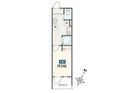 MELDIA小田急相模原II(1K/1階)の間取り写真