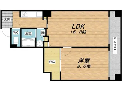ブラービ南船場(1LDK/12階)の間取り写真