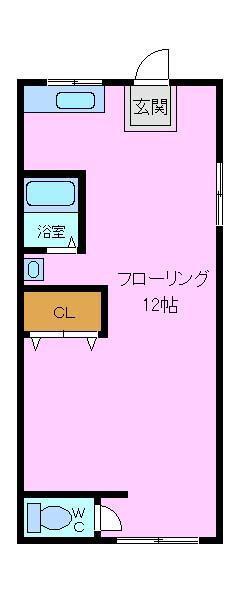 狭山南マンション(ワンルーム/3階)の間取り写真