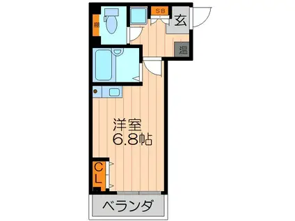 フローラ茨木(ワンルーム/2階)の間取り写真