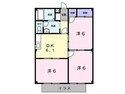 サクラガーデン(3DK/1階)の間取り写真
