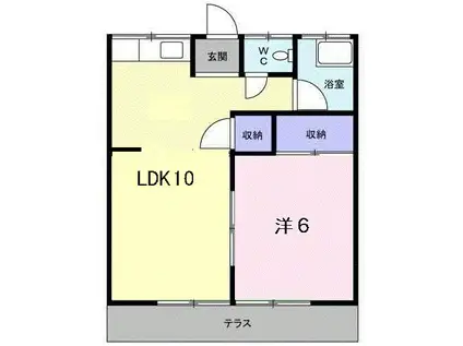 第二五橋苑(1LDK/1階)の間取り写真