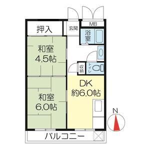 メゾン本山A・B(2DK/4階)の間取り写真