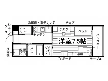 LAUGH TALE(1K/1階)の間取り写真