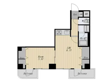 スカイライフハイツ(1LDK/3階)の間取り写真