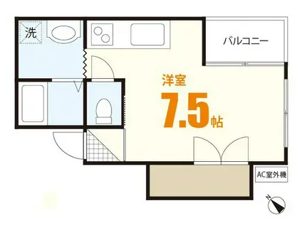 WADA BLD(ワンルーム/2階)の間取り写真