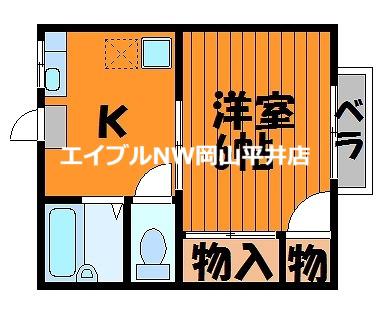 ハイツコスモス(1K/1階)の間取り写真