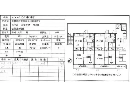 ハイツ木村(2DK/1階)の間取り写真