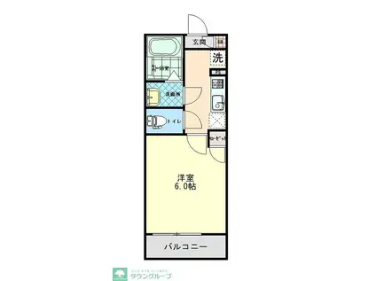 インディゴノワール川越(1K/1階)の間取り写真