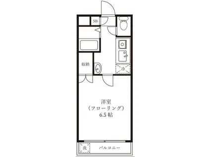 ミケル白百合II(1K/1階)の間取り写真