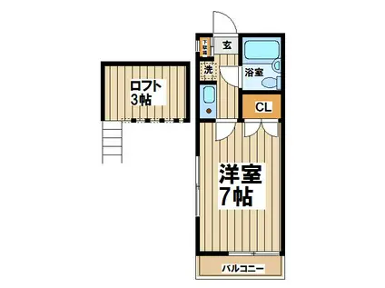 六月-ムツキ-(1K/2階)の間取り写真