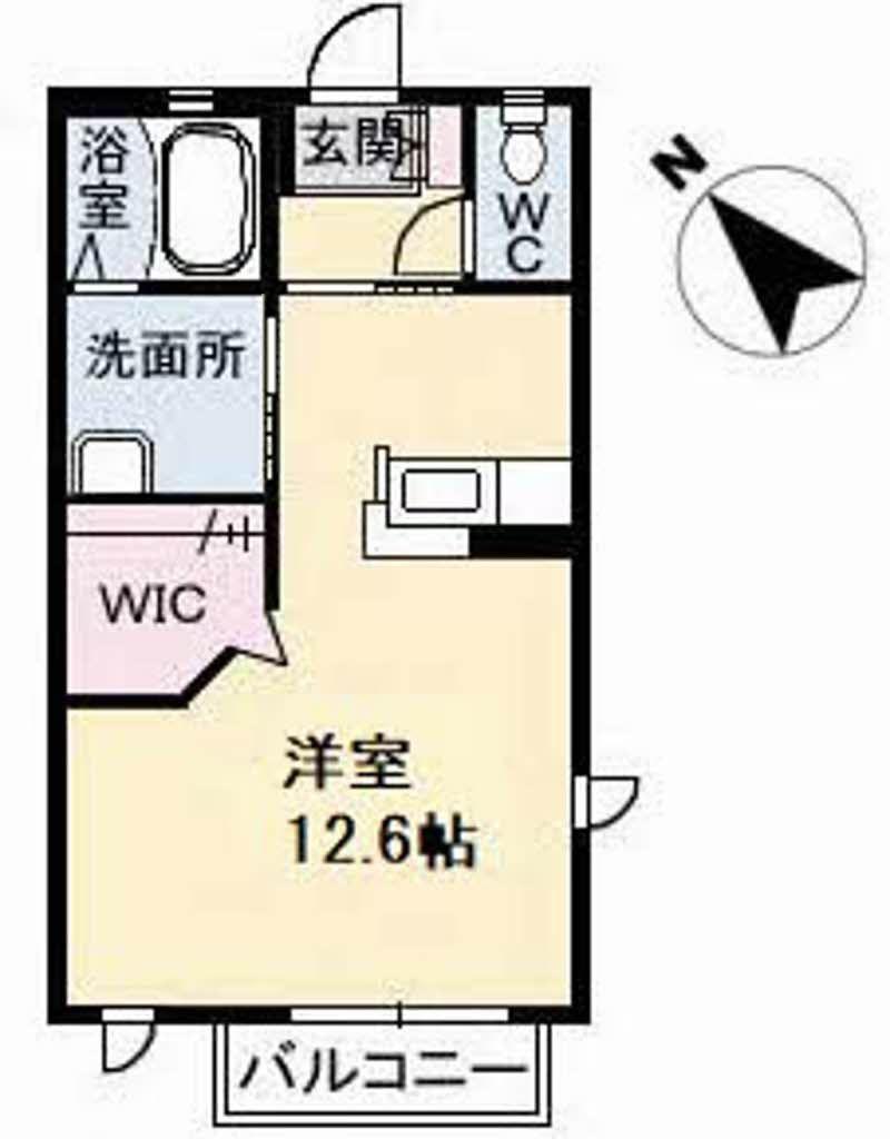 エクセラン(ワンルーム/2階)の間取り写真