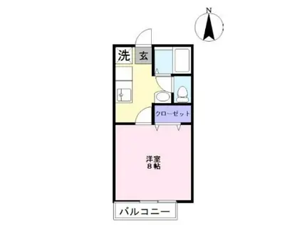 ビッグウェイ中庄C(1K/2階)の間取り写真