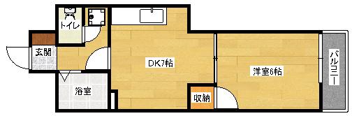 オルゴグラード広島(1DK/5階)の間取り写真