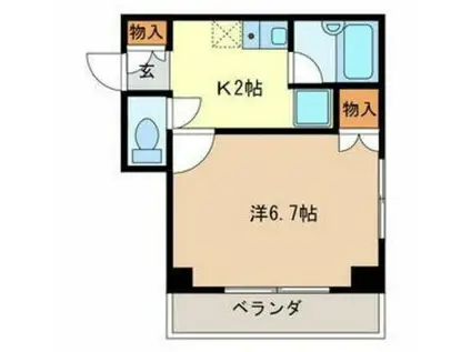 SUNMALL蕨(1K/8階)の間取り写真