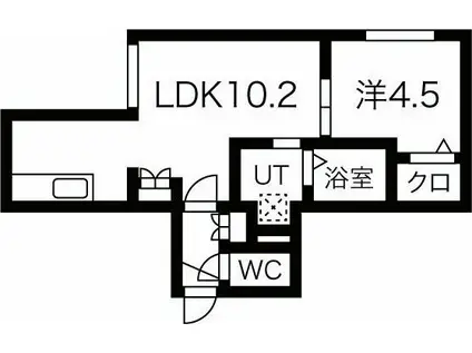 アステールN23(1LDK/4階)の間取り写真