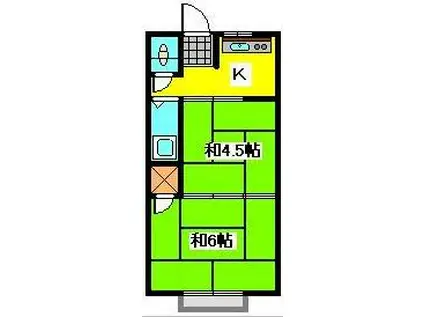 内田レジデンス(2K/1階)の間取り写真